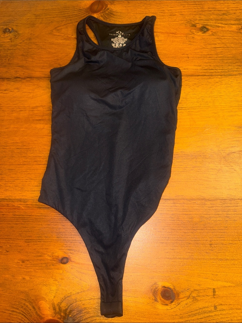 Klassy Network Black Stretch Racerback Bodysuit